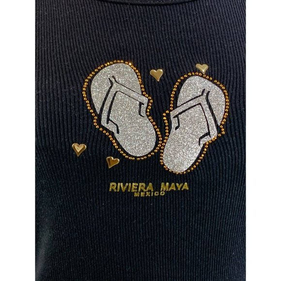 XL Mr. Buho Layered Look Junior Women's Fitted Ribbed Tank "Rivera Maya Mexico" - Picture 2 of 8